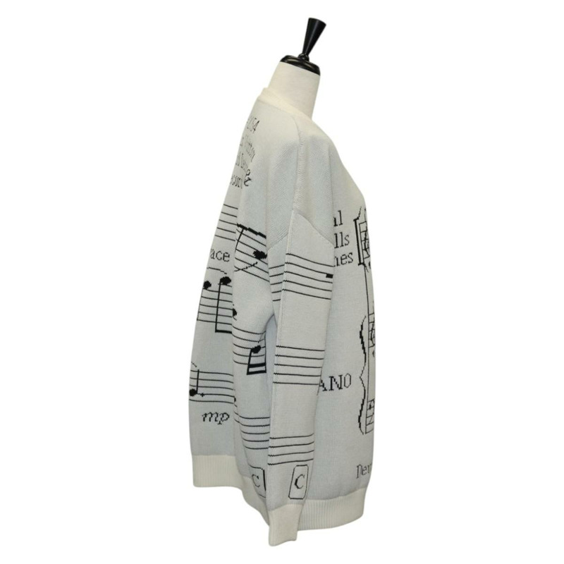 【日本直送】路易威登針織布料 音符圖案 羊毛 XS 白色 正品 139001-3