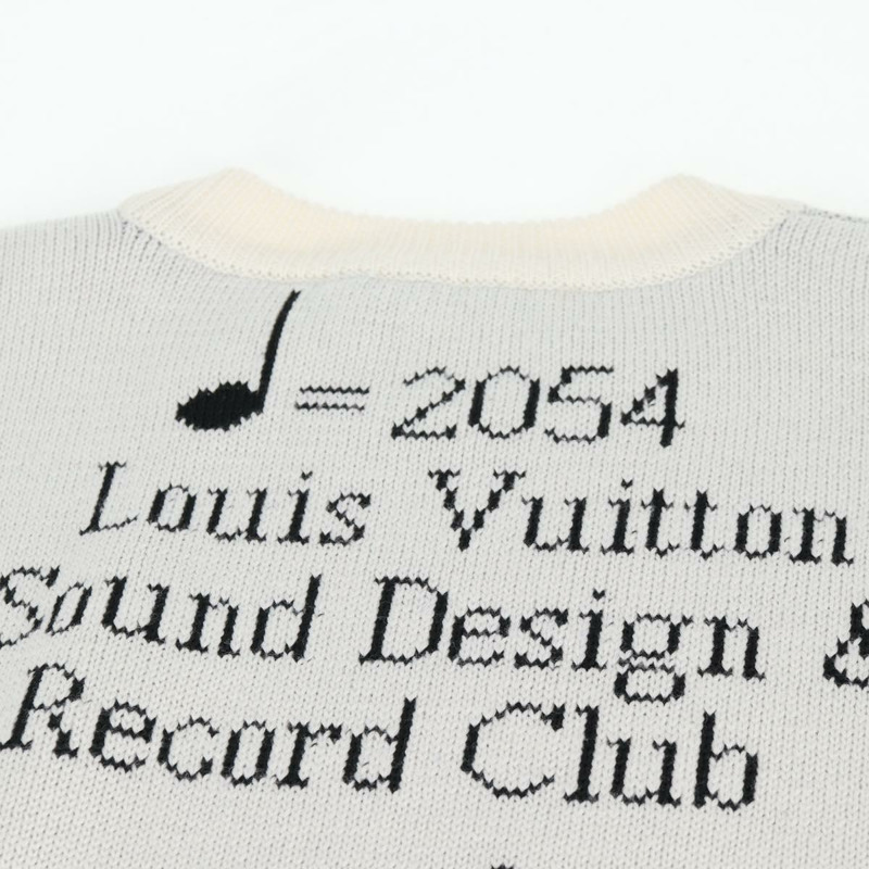 【日本直送】路易威登針織布料 音符圖案 羊毛 XS 白色 正品 139001-7
