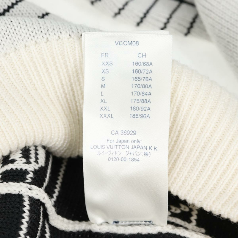 【日本直送】路易威登針織布料 音符圖案 羊毛 XS 白色 正品 139001-10