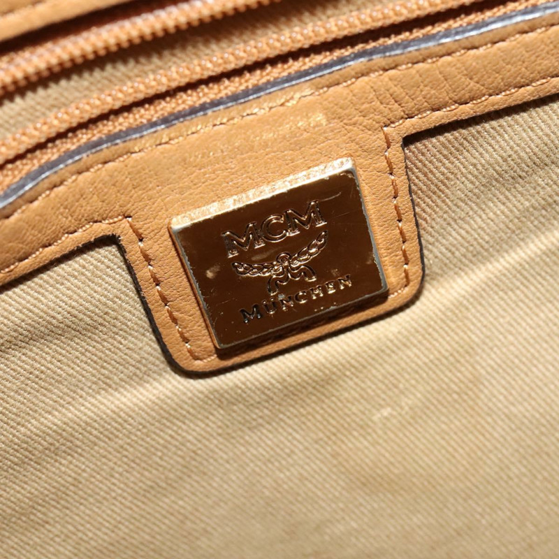 【日本直送】MCM Logoogram Vicetos 單肩包 PVC 皮革 棕色 金色 正品 138000-9