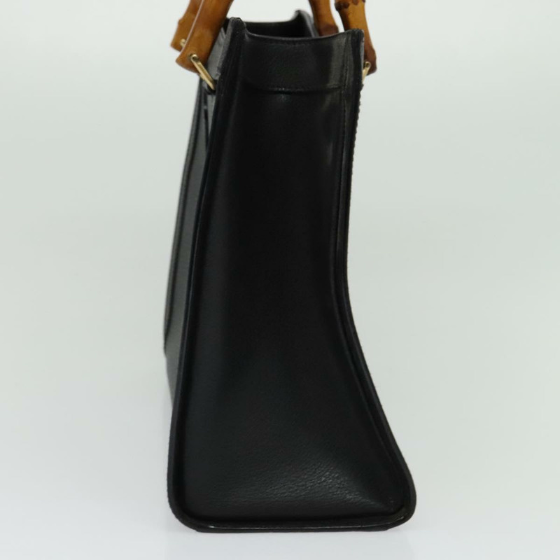 【日本直送】GUCCI 竹節手提包 皮革 黑色 金色 002 1186 0260 正品 137974-2
