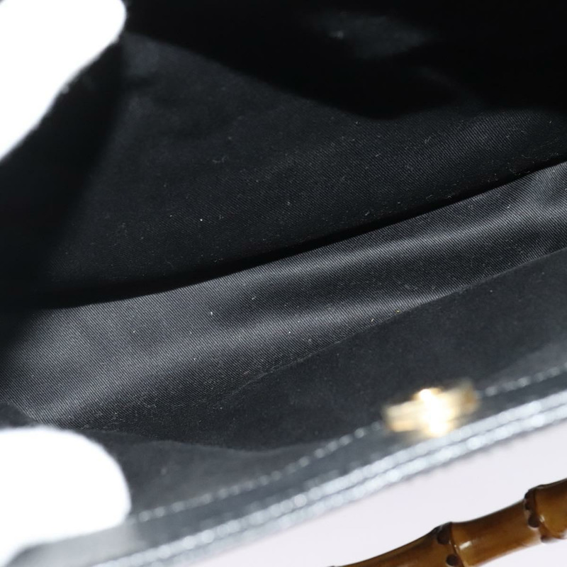 【日本直送】GUCCI 竹節手提包 皮革 黑色 金色 002 1186 0260 正品 137974-9