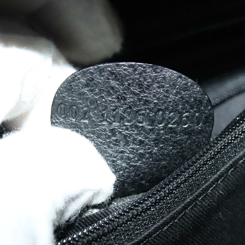 【日本直送】GUCCI 竹節手提包 皮革 黑色 金色 002 1186 0260 正品 137974-11