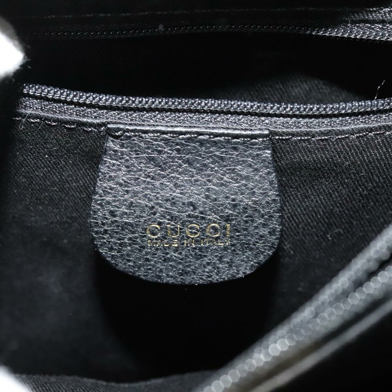 【日本直送】GUCCI 竹節手提包 皮革 黑色 金色 002 1186 0260 正品 137974-16