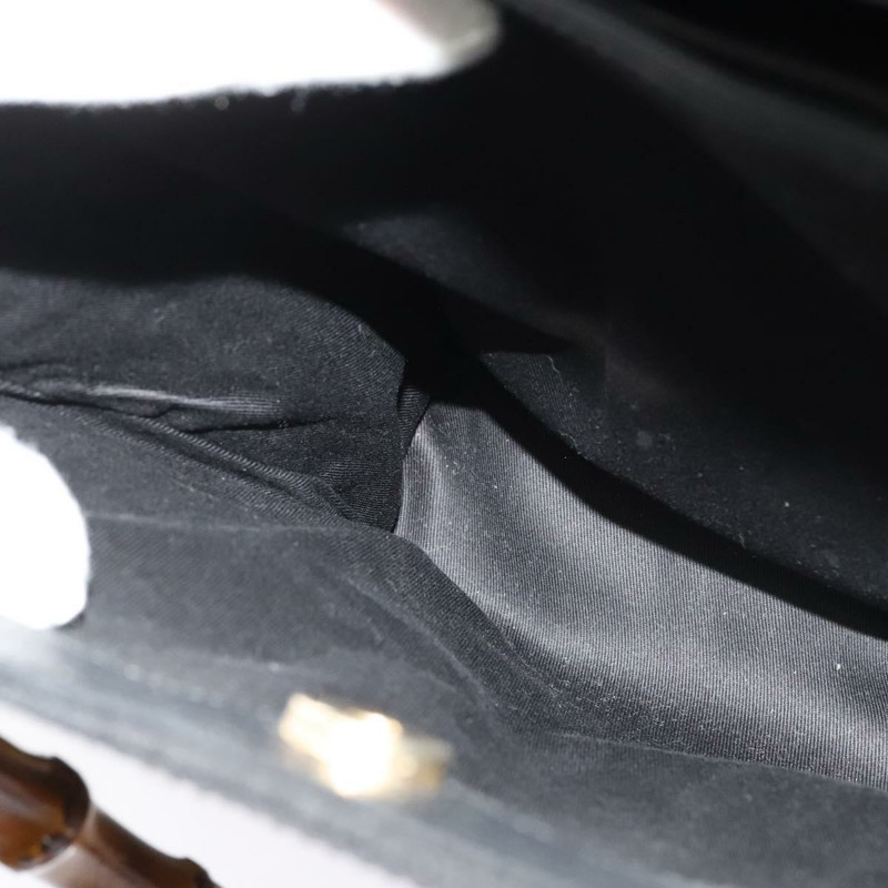 【日本直送】GUCCI 竹節手提包 皮革 黑色 金色 002 1186 0260 正品 137974-18