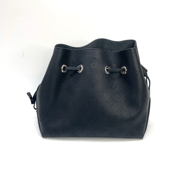 LV 黑牛皮洞洞銀釦Bella束口肩斜包 M57070-1