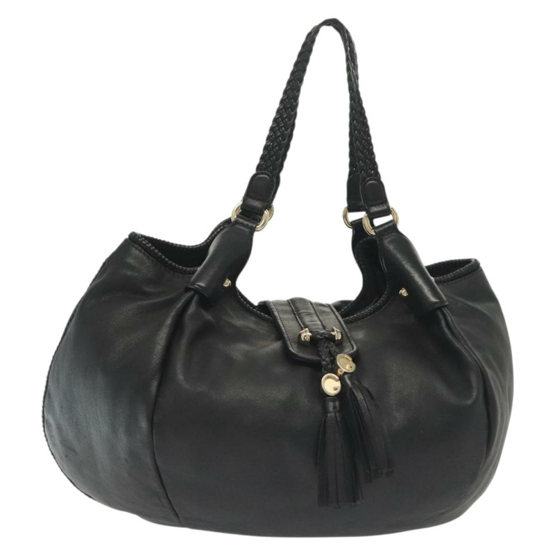 【日本直送】GUCCI 馬拉喀什手提包 皮革 黑色 金色 257029 正品 137913-0