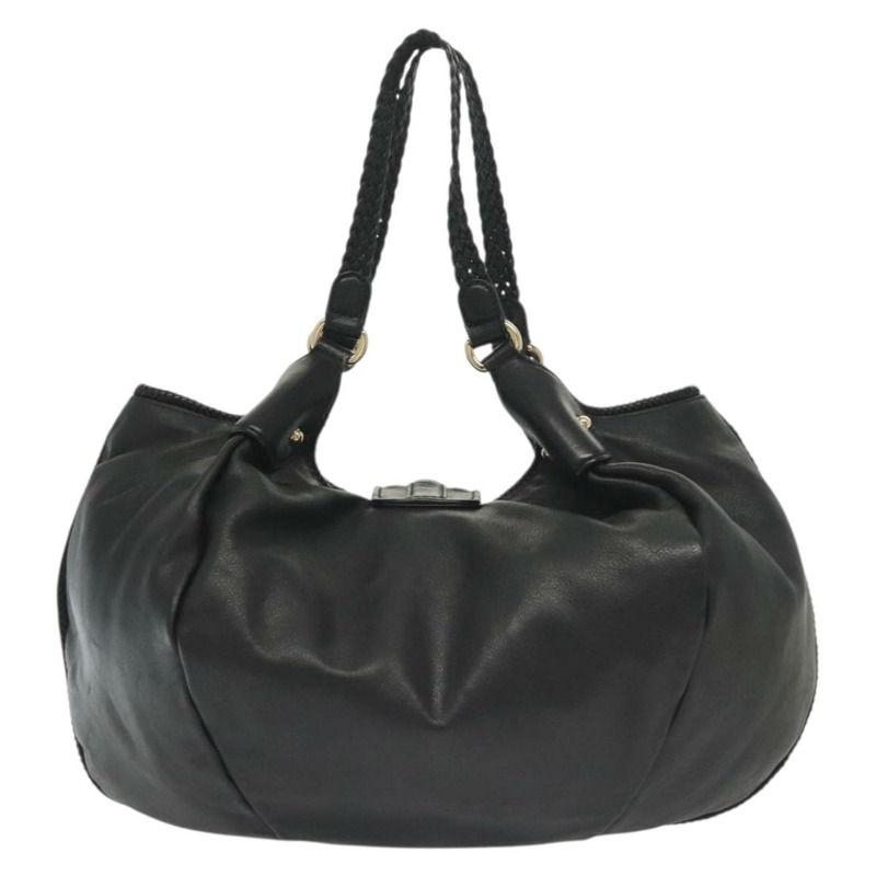 【日本直送】GUCCI 馬拉喀什手提包 皮革 黑色 金色 257029 正品 137913-1