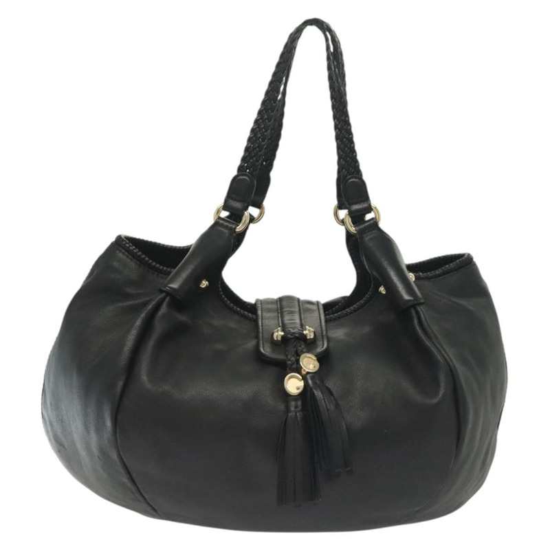 【日本直送】GUCCI 馬拉喀什手提包 皮革 黑色 金色 257029 正品 137913-12