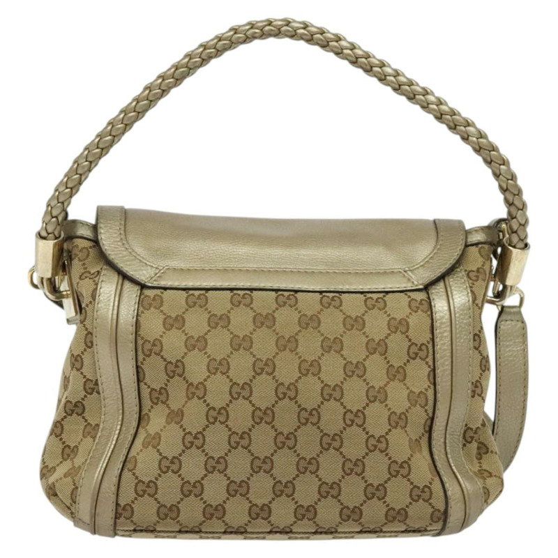 【日本直送】GUCCI GG帆布竹節單肩包 米色 金色 282301 正品 137972-1