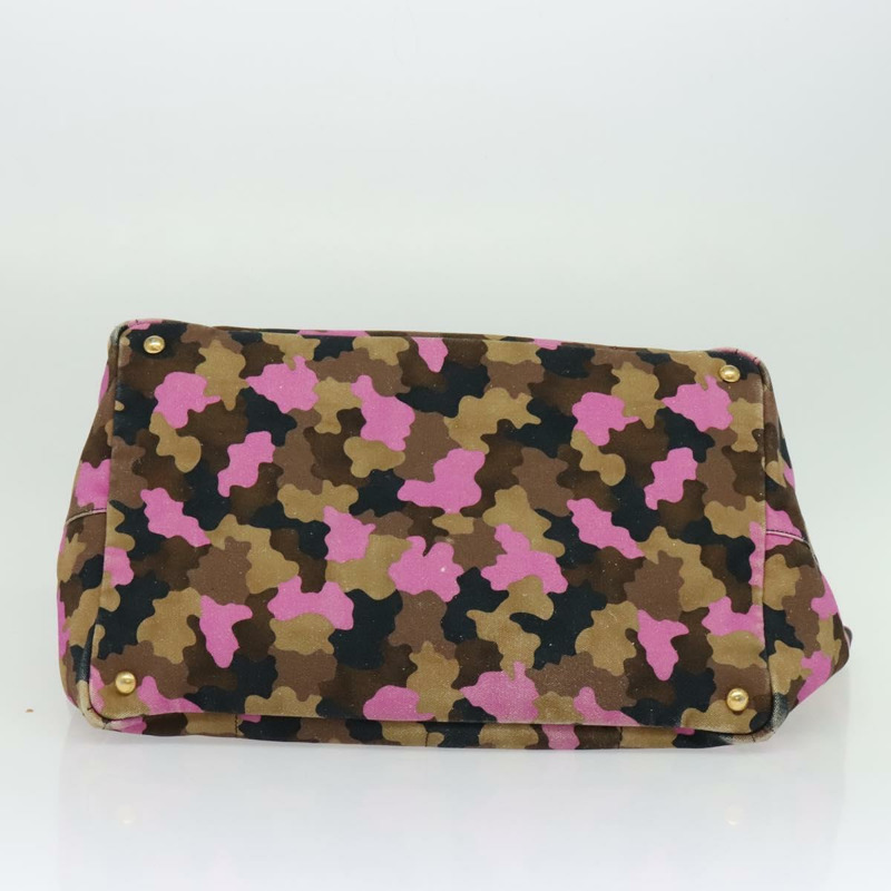 【日本直送】PRADA迷彩Canapa GM手袋 帆布 紫色 金 正品 137846-4