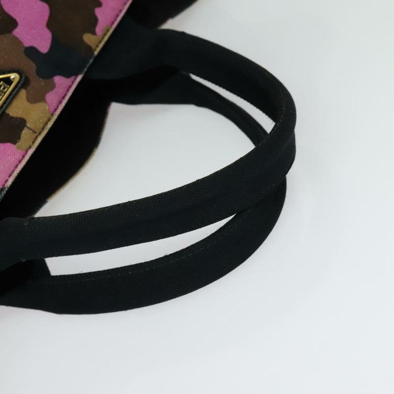 【日本直送】PRADA迷彩Canapa GM手袋 帆布 紫色 金 正品 137846-6