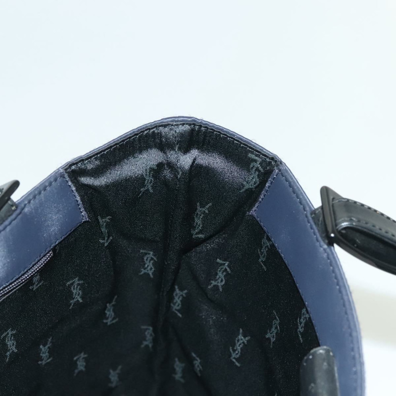 【日本直送】SAINT LAURENT 尼龍手提包 海軍藍 銀色 正品 137808-17