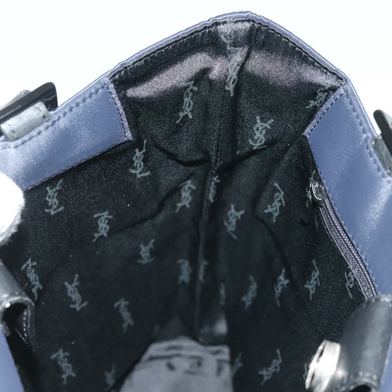 【日本直送】SAINT LAURENT 尼龍手提包 海軍藍 銀色 正品 137808-18
