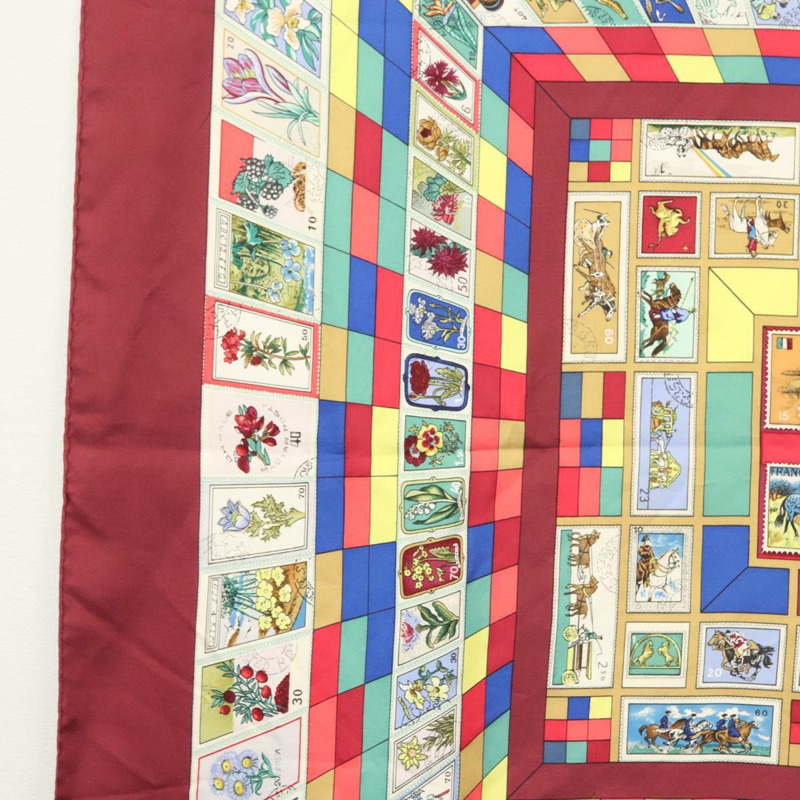 【日本直送】HERMES Carre 90 圍巾「CORRESPONDANCE」真絲波爾多正品 hk2956-4