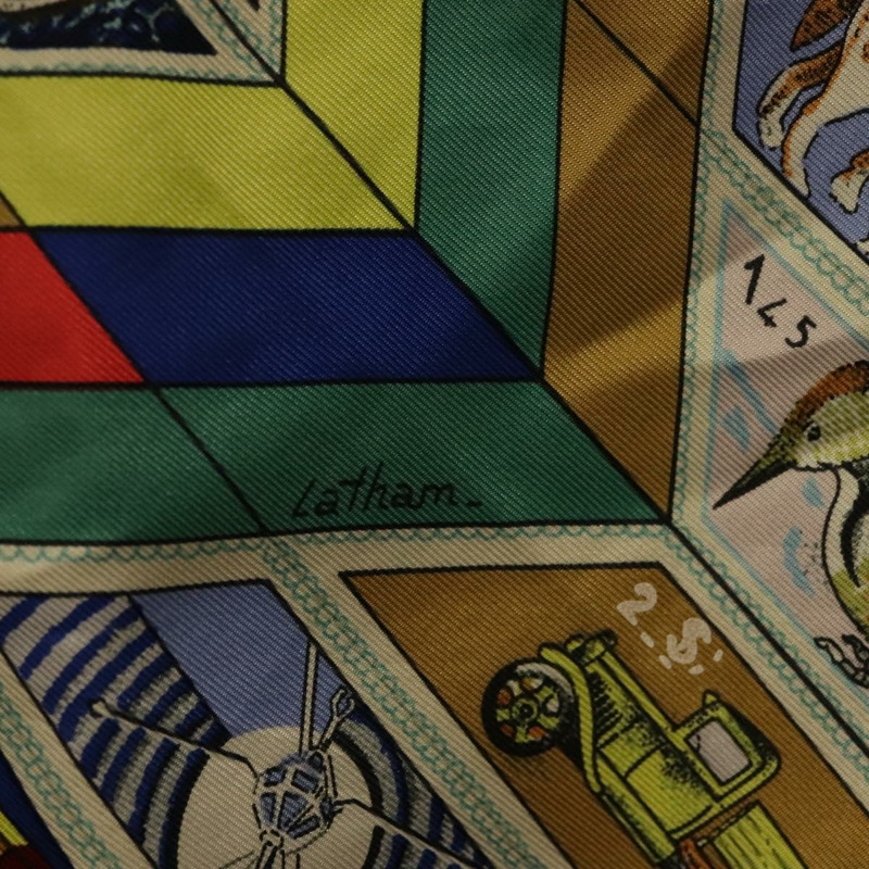 【日本直送】HERMES Carre 90 圍巾「CORRESPONDANCE」真絲波爾多正品 hk2956-12