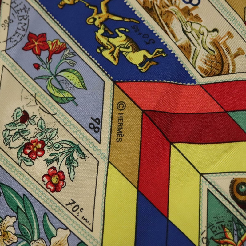 【日本直送】HERMES Carre 90 圍巾「CORRESPONDANCE」真絲波爾多正品 hk2956-13