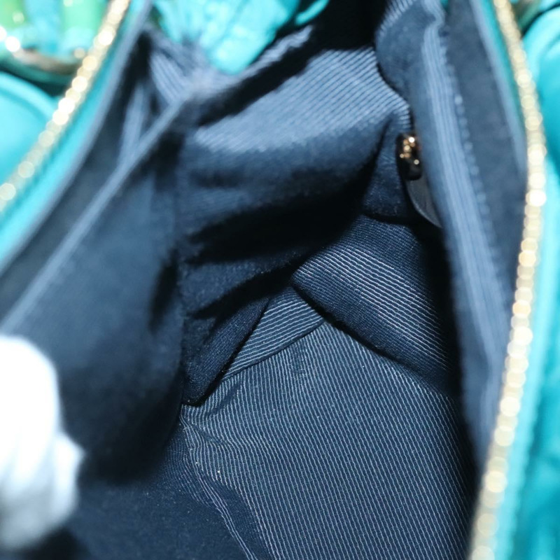 【日本直送】Salvatore Ferragamo Vala 托特包 尼龍 2way 綠金 Auth hk2908-21