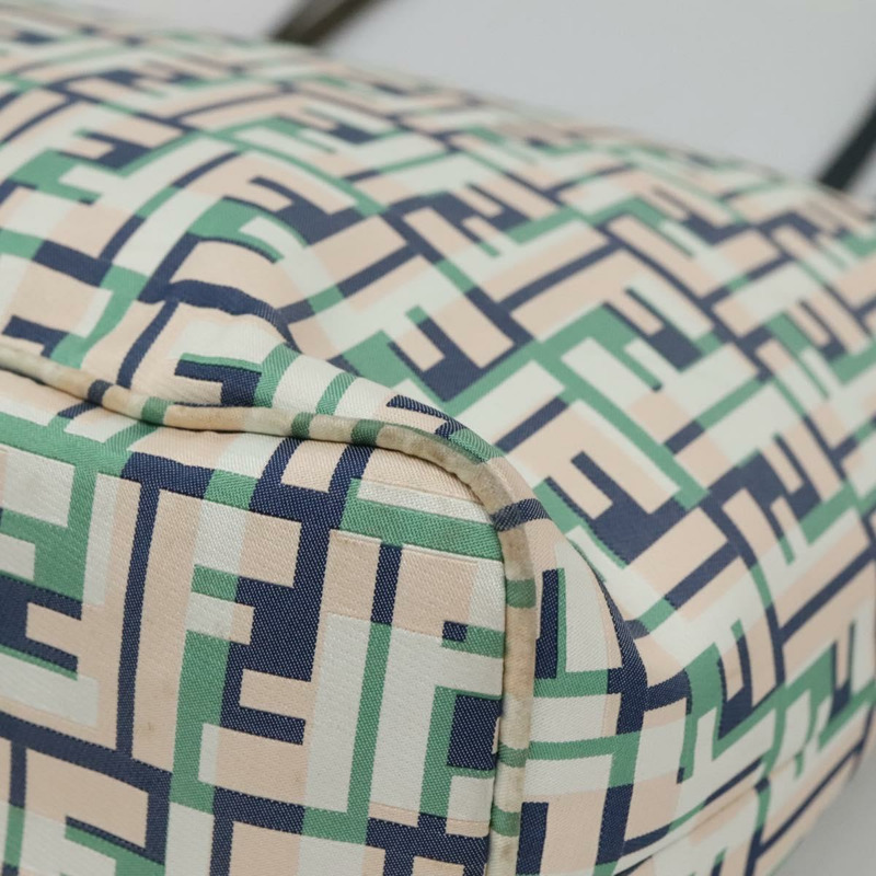 【日本直送】FENDI Zucca帆布手提包 綠色銀色 正品 137870-8