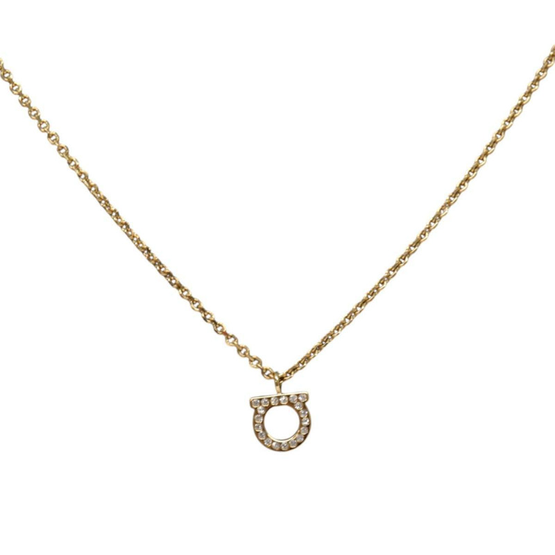 【日本直送】Salvatore Ferragamo Gancini 項鍊,金屬金色,正品 sw1386M-0