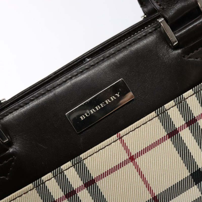 【日本直送】BURBERRY Nova 格紋托特包 尼龍 米色 銀色 正品 hk2951-9