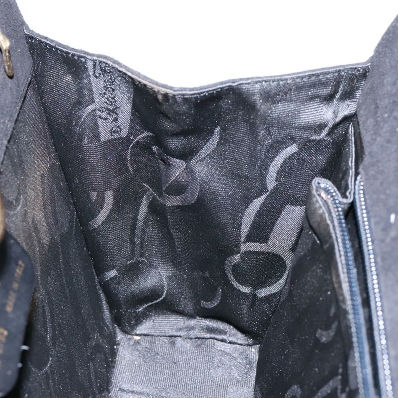 【日本直送】Salvatore Ferragamo Gancini 鏈條單肩包 麂皮 黑色 金色 正品 BA5012-16