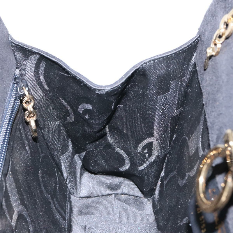 【日本直送】Salvatore Ferragamo Gancini 鏈條單肩包 麂皮 黑色 金色 正品 BA5012-17