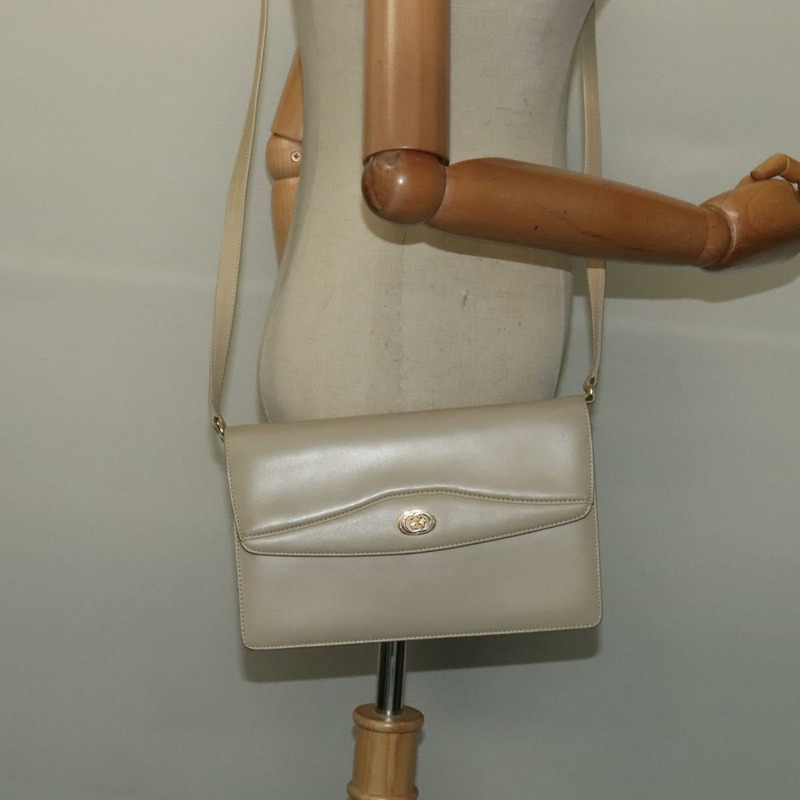 【日本直送】GUCCI 皮革單背包 米色 金色 004 406 0105 正品 BA4936-21