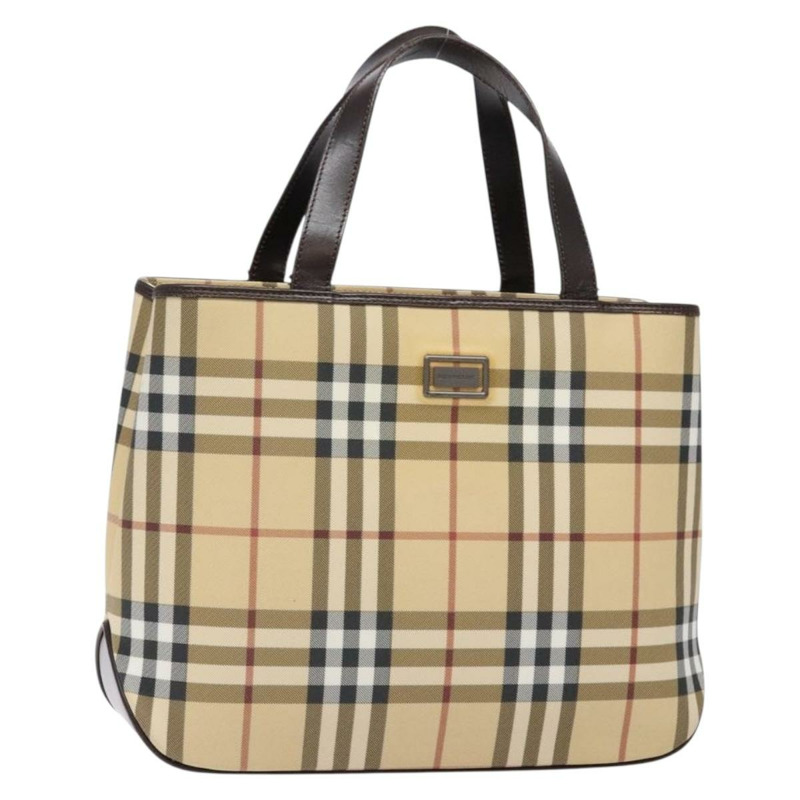 【日本直送】BURBERRY Nova 格紋手提包 PVC 米色 正品 BA5107-0