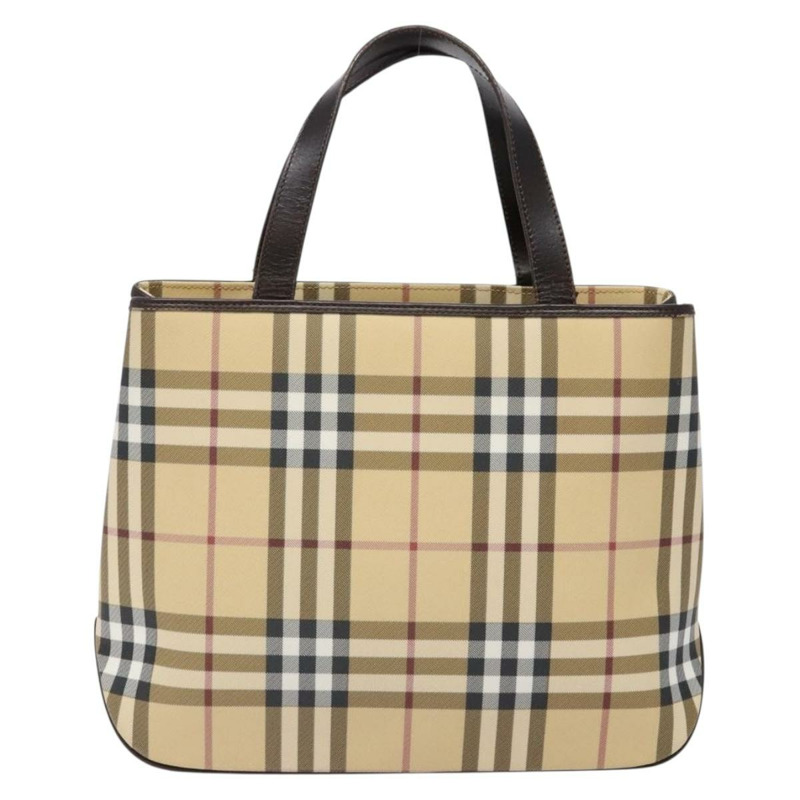 【日本直送】BURBERRY Nova 格紋手提包 PVC 米色 正品 BA5107-1