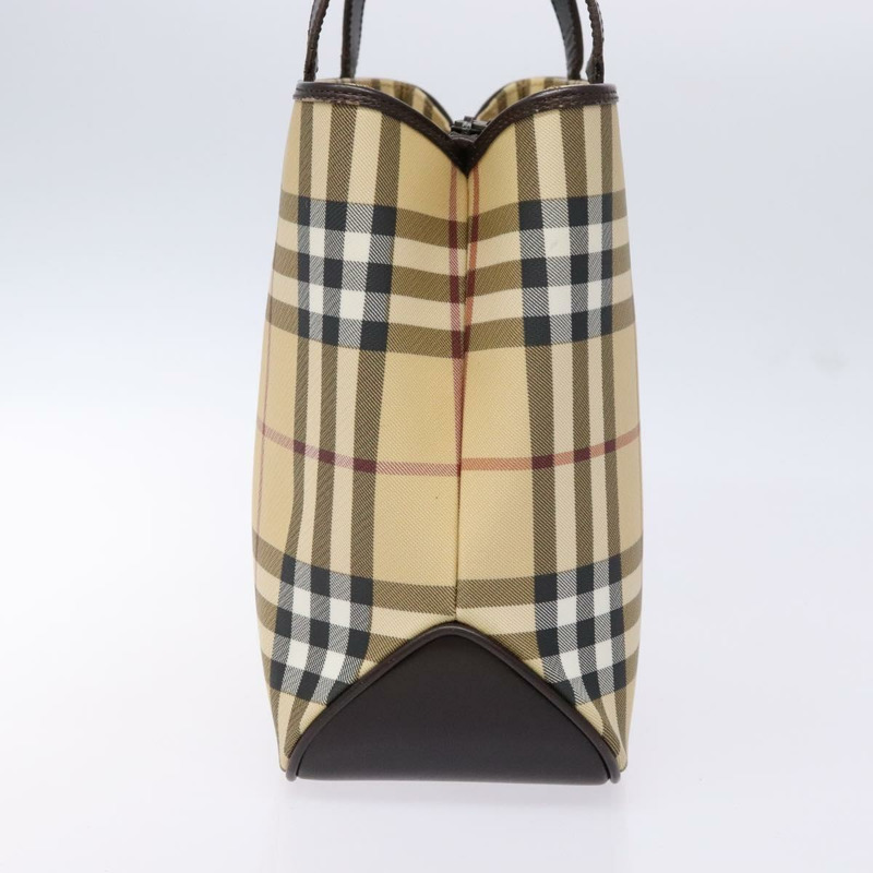 【日本直送】BURBERRY Nova 格紋手提包 PVC 米色 正品 BA5107-2