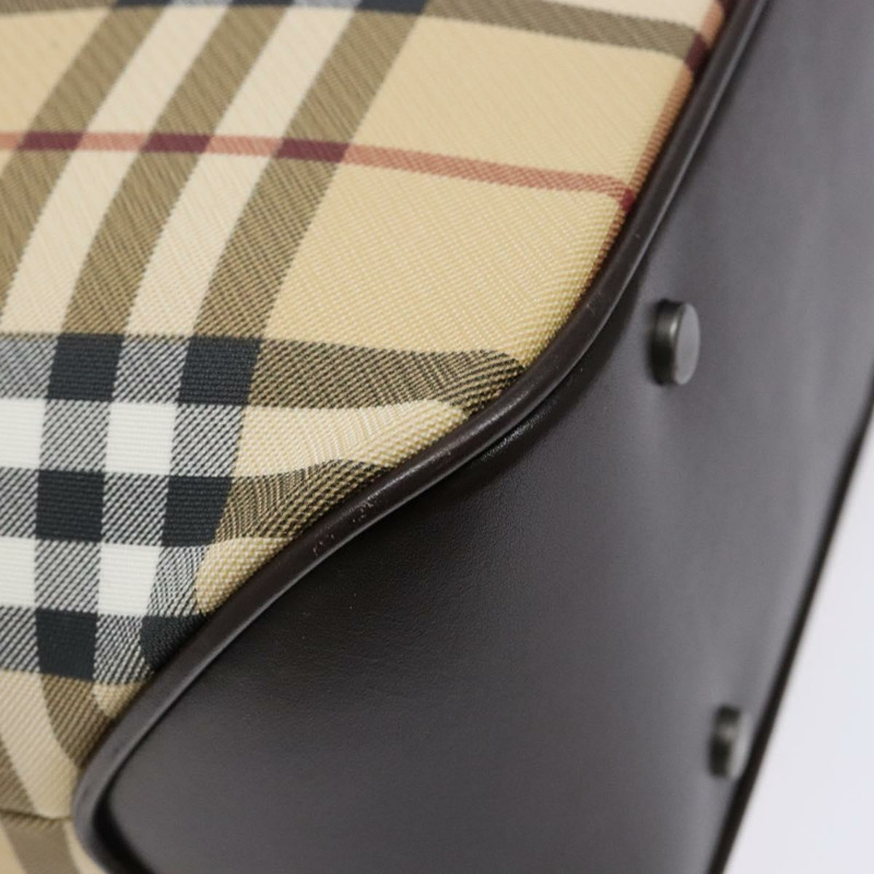 【日本直送】BURBERRY Nova 格紋手提包 PVC 米色 正品 BA5107-13