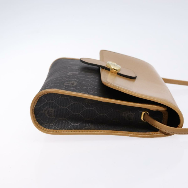 【日本直送】Christian Dior 蜂巢帆布肩背包 PVC 黑色金色 正品 BA4862-2