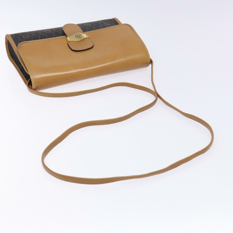 【日本直送】Christian Dior 蜂巢帆布肩背包 PVC 黑色金色 正品 BA4862-6