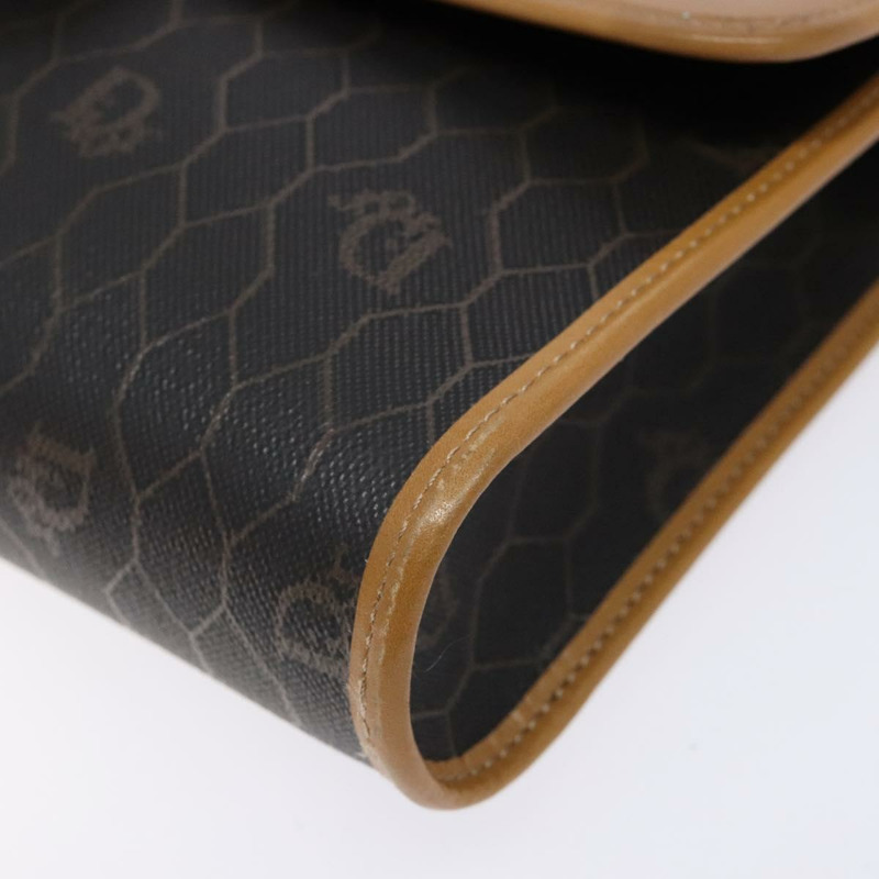 【日本直送】Christian Dior 蜂巢帆布肩背包 PVC 黑色金色 正品 BA4862-14