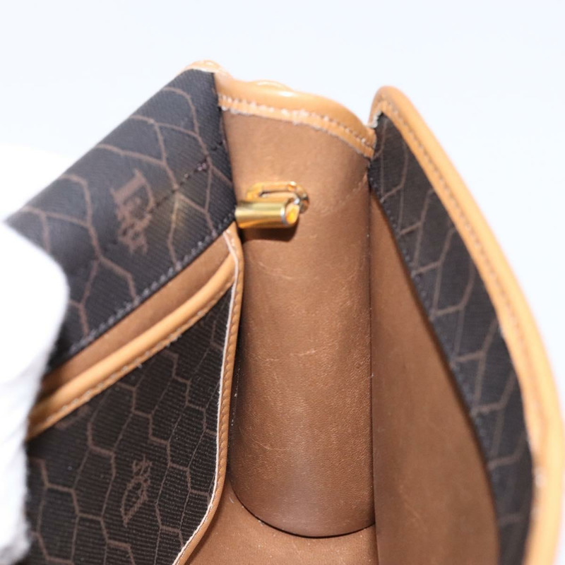 【日本直送】Christian Dior 蜂巢帆布肩背包 PVC 黑色金色 正品 BA4862-19