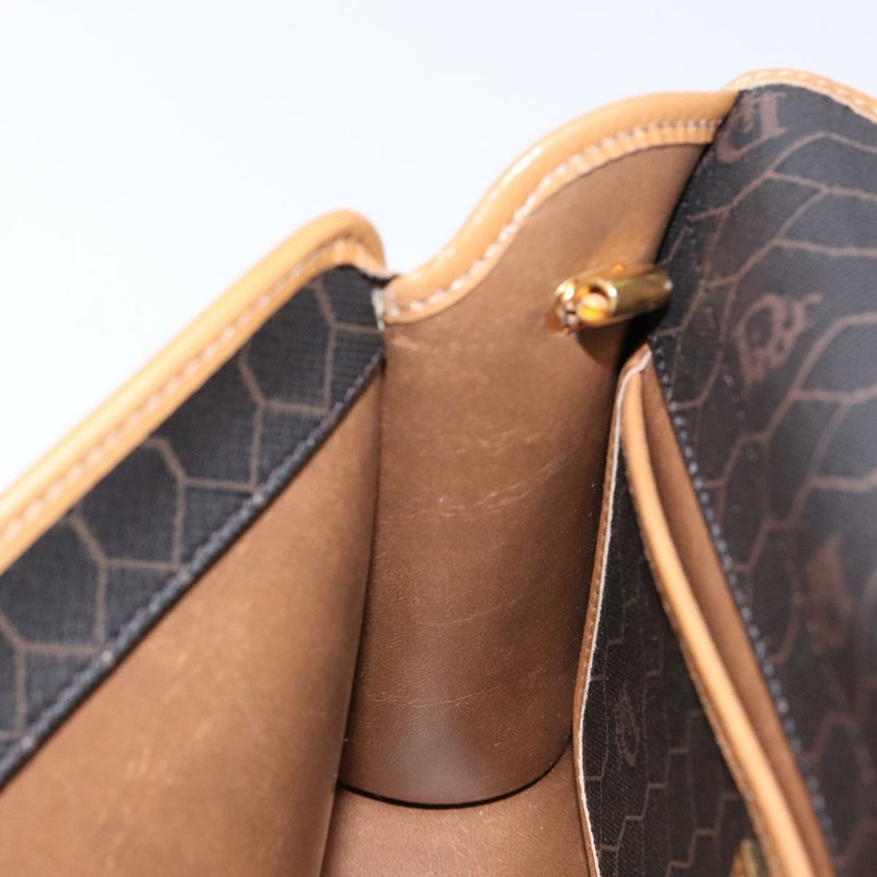 【日本直送】Christian Dior 蜂巢帆布肩背包 PVC 黑色金色 正品 BA4862-20