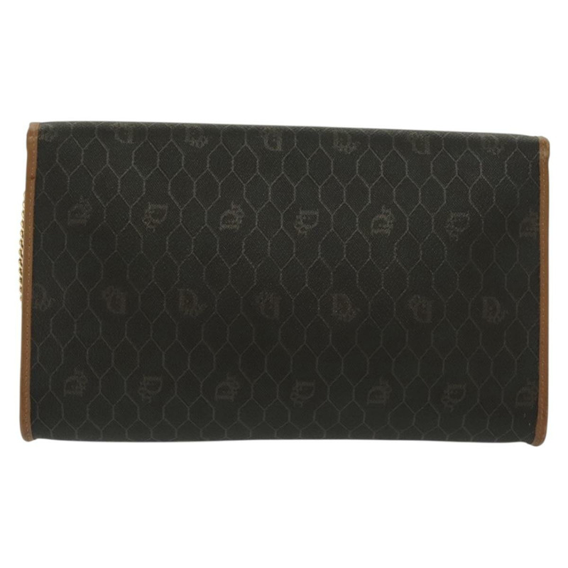 【日本直送】Christian Dior 蜂巢帆布鏈條單肩包 PVC 黑色金色 正品 BA4863-1