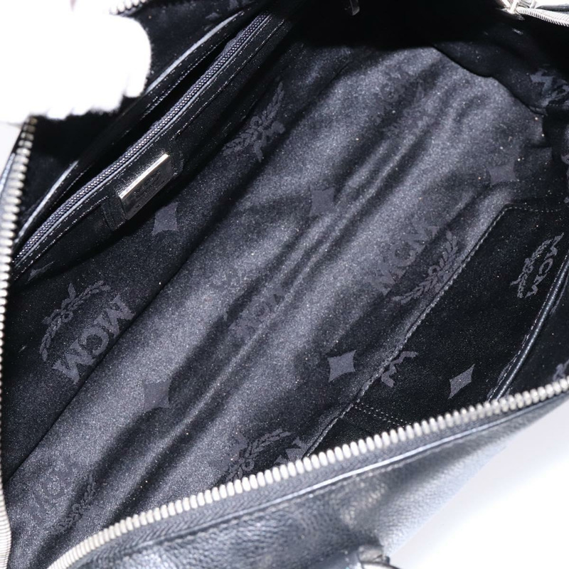 【日本直送】MCM 手提包 皮革 黑色 銀色 正品 BA4835-10