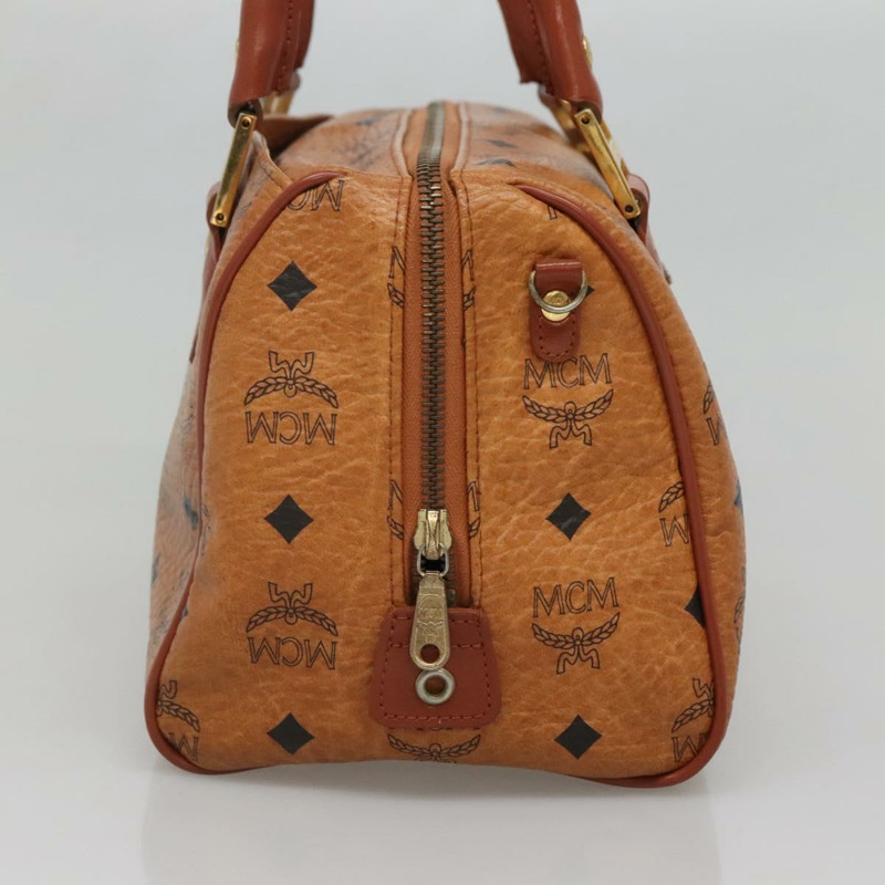 【日本直送】MCM Logoogram Vicetos 波士頓包 PVC 皮革 棕色 金色 正品 BA4839-2