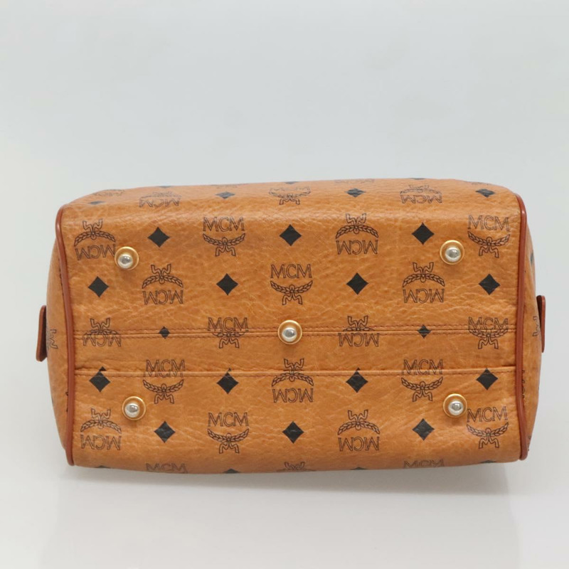 【日本直送】MCM Logoogram Vicetos 波士頓包 PVC 皮革 棕色 金色 正品 BA4839-4