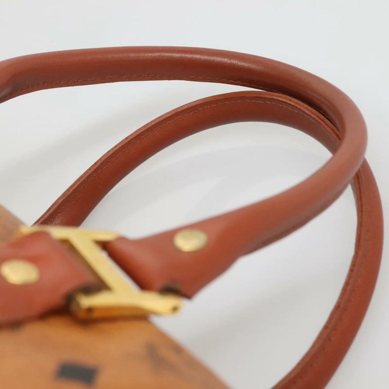 【日本直送】MCM Logoogram Vicetos 波士頓包 PVC 皮革 棕色 金色 正品 BA4839-7