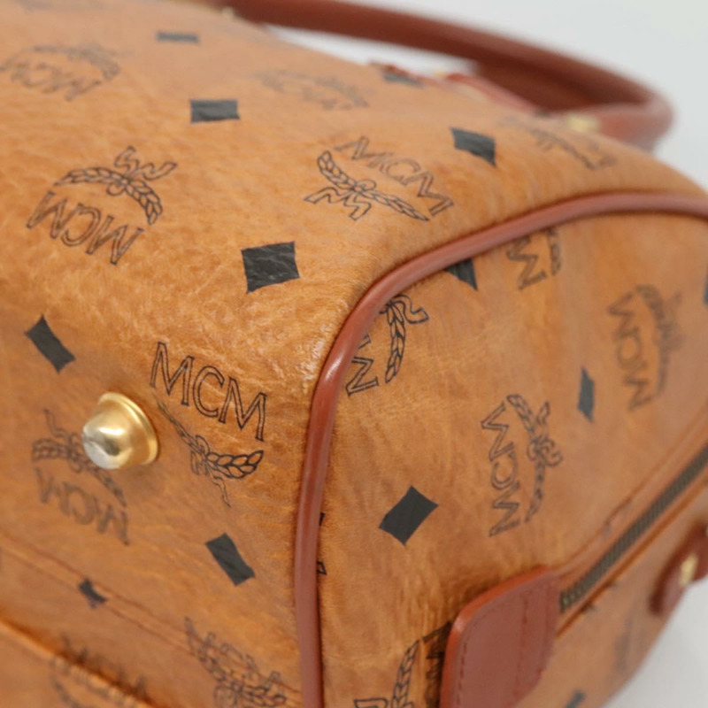 【日本直送】MCM Logoogram Vicetos 波士頓包 PVC 皮革 棕色 金色 正品 BA4839-8