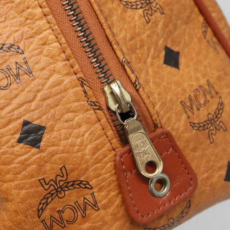 【日本直送】MCM Logoogram Vicetos 波士頓包 PVC 皮革 棕色 金色 正品 BA4839-9