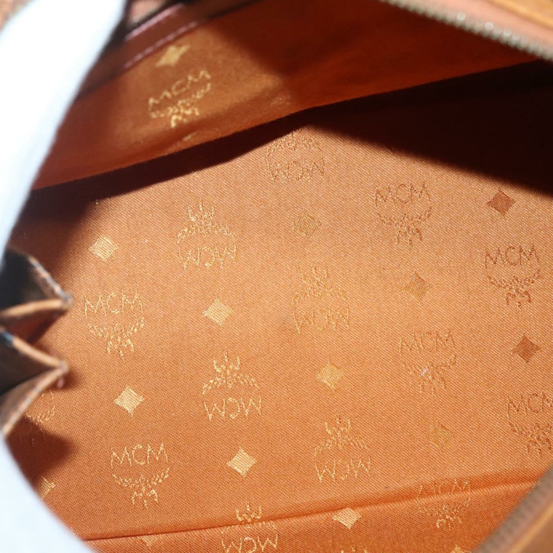 【日本直送】MCM Logoogram Vicetos 波士頓包 PVC 皮革 棕色 金色 正品 BA4839-10