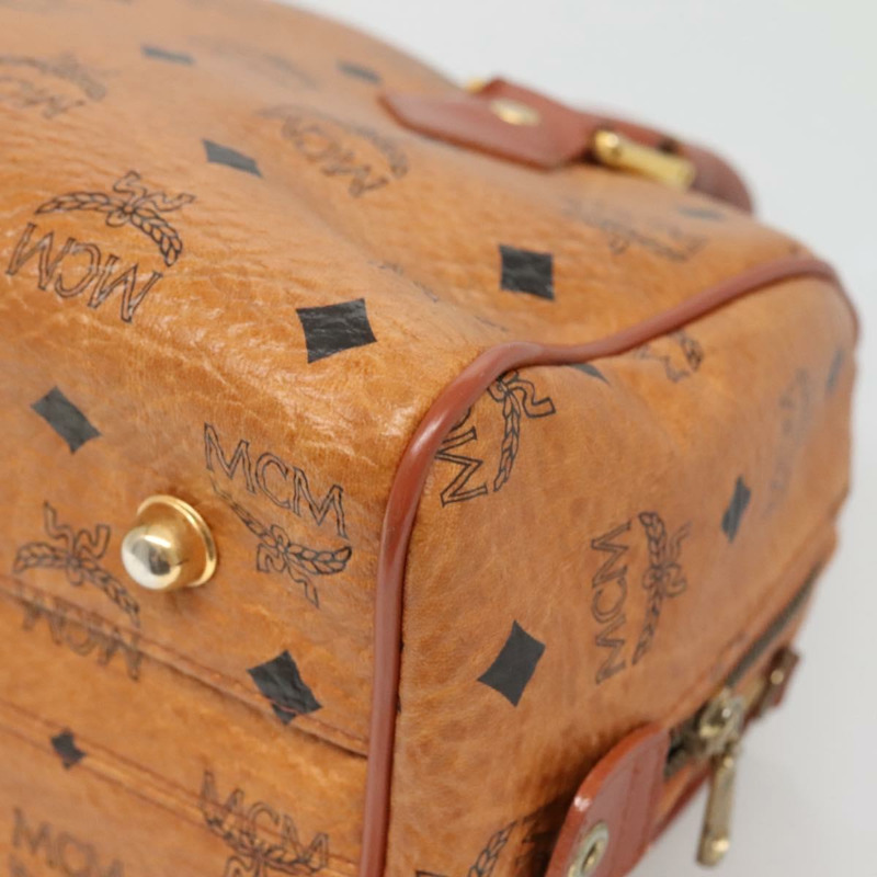 【日本直送】MCM Logoogram Vicetos 波士頓包 PVC 皮革 棕色 金色 正品 BA4839-14