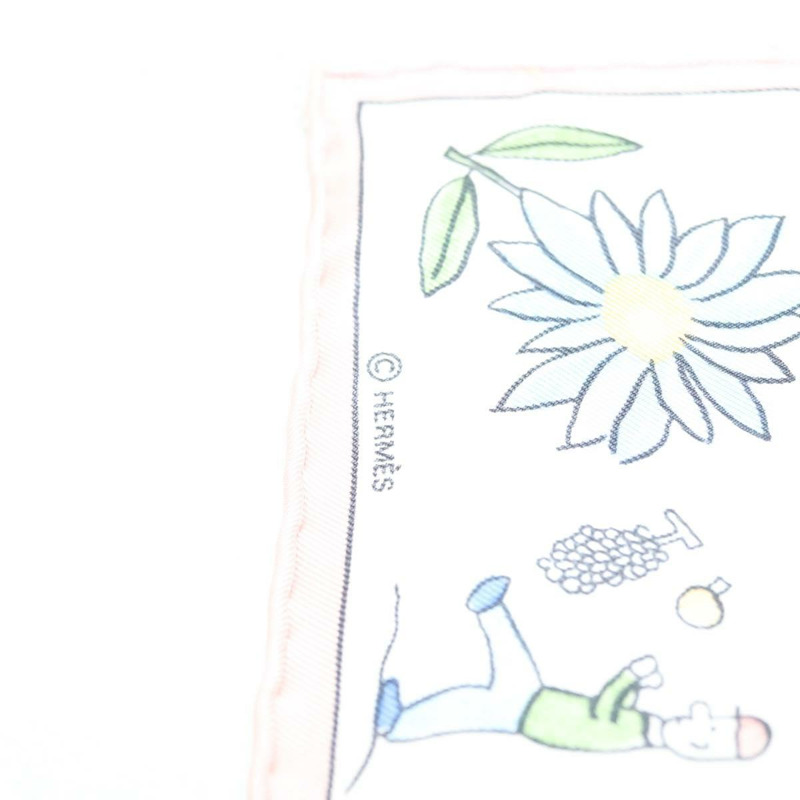 【日本直送】HERMES Carre 40 圍巾「RETOUR A LA TERRE」真絲粉紅正品 BA5053-6