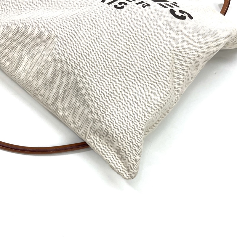 Hermes 米白帆布咖背帶Aline肩斜包-4