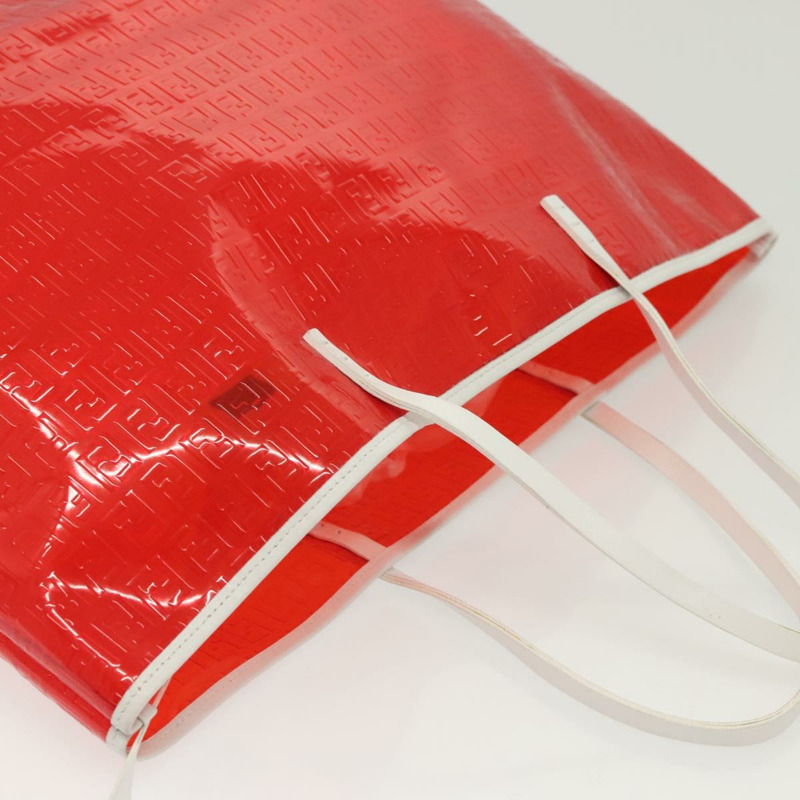 【日本直送】FENDI Zucchino 手提包 Vinyl 紅色白色 Auth ep10155-5