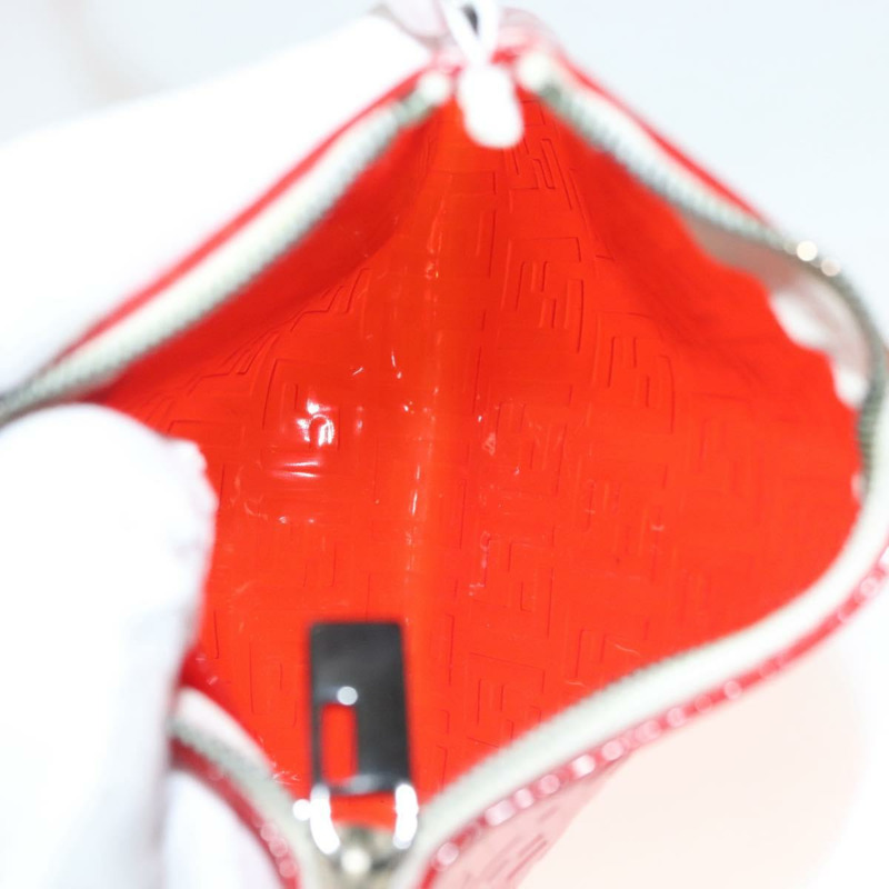 【日本直送】FENDI Zucchino 手提包 Vinyl 紅色白色 Auth ep10155-20